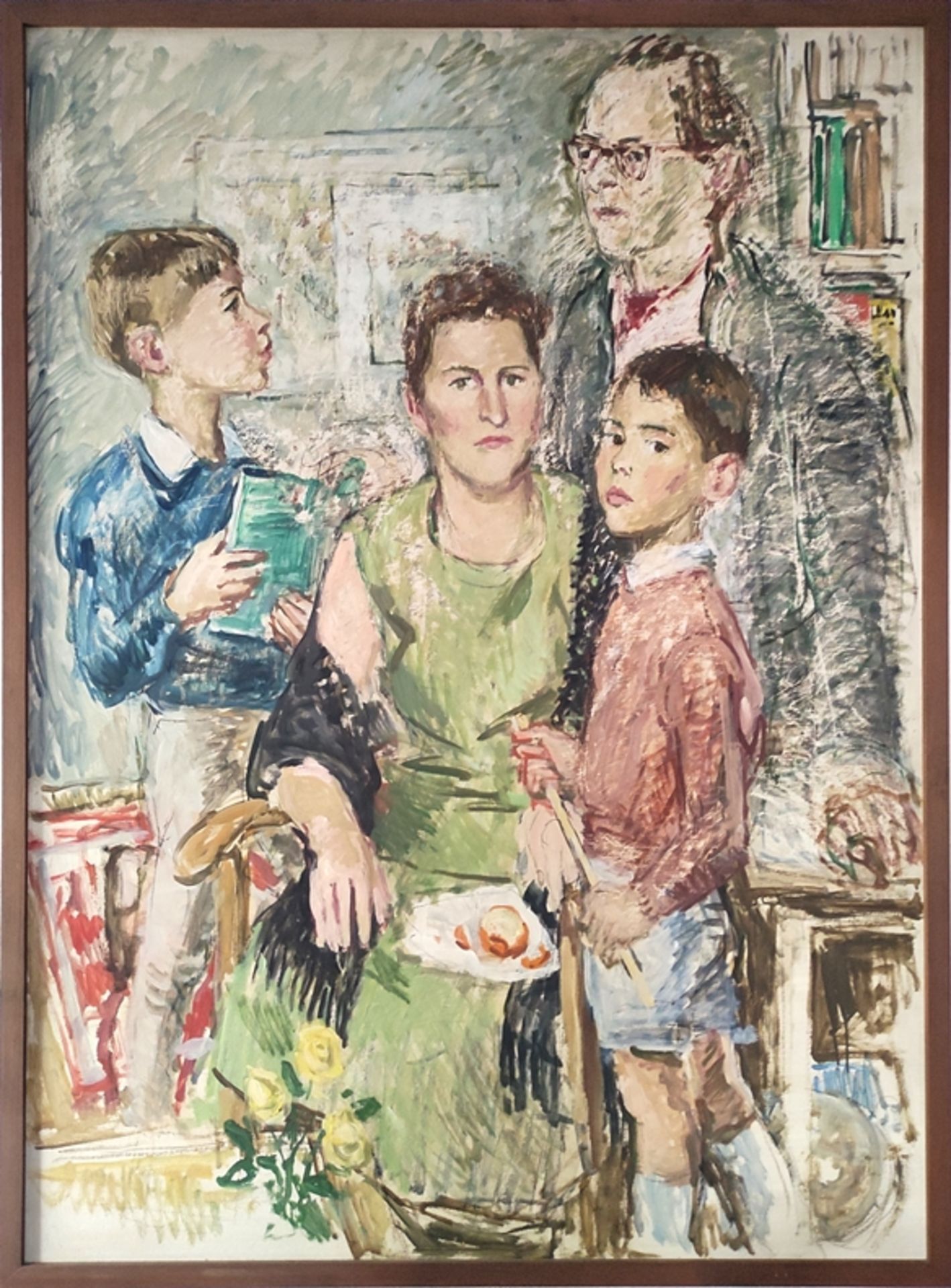 Herburger, Julius (1900-1973 Ravensburg) "Portrait of the Rauch family from Ravensburg", sketchy an