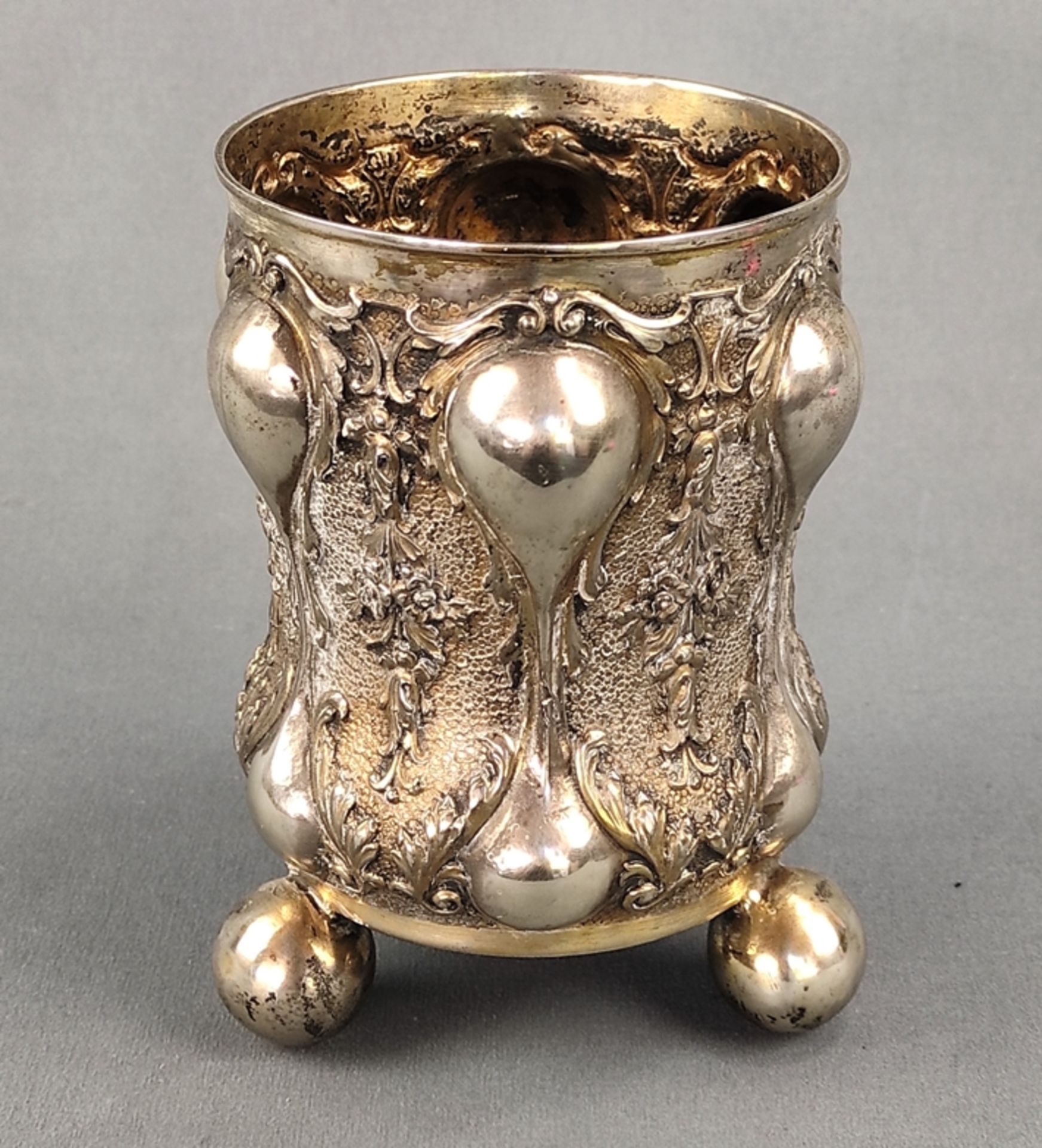 Spherical footed goblet, baroque shape, silver 800, 352g, late 19th century/early 20th century, Ger