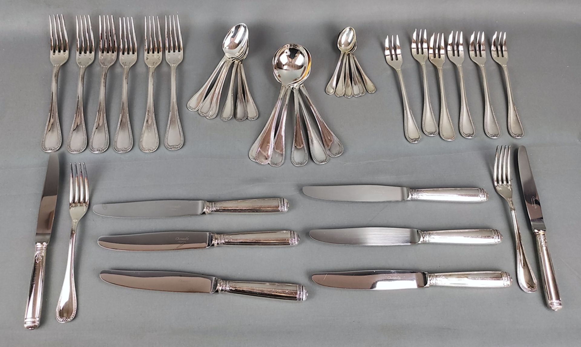 Cutlery set, Christofle, Paris, decor Malmaison, silver plated, for at least 8 persons, consisting  - Image 2 of 7