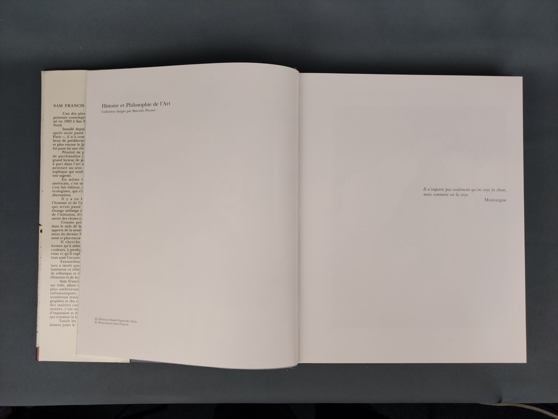 Michaud, Yves "Sam Francis. Histoire et Philosophie de l'Art. Collection dirigée par Marcelin Pleyn - Image 3 of 5