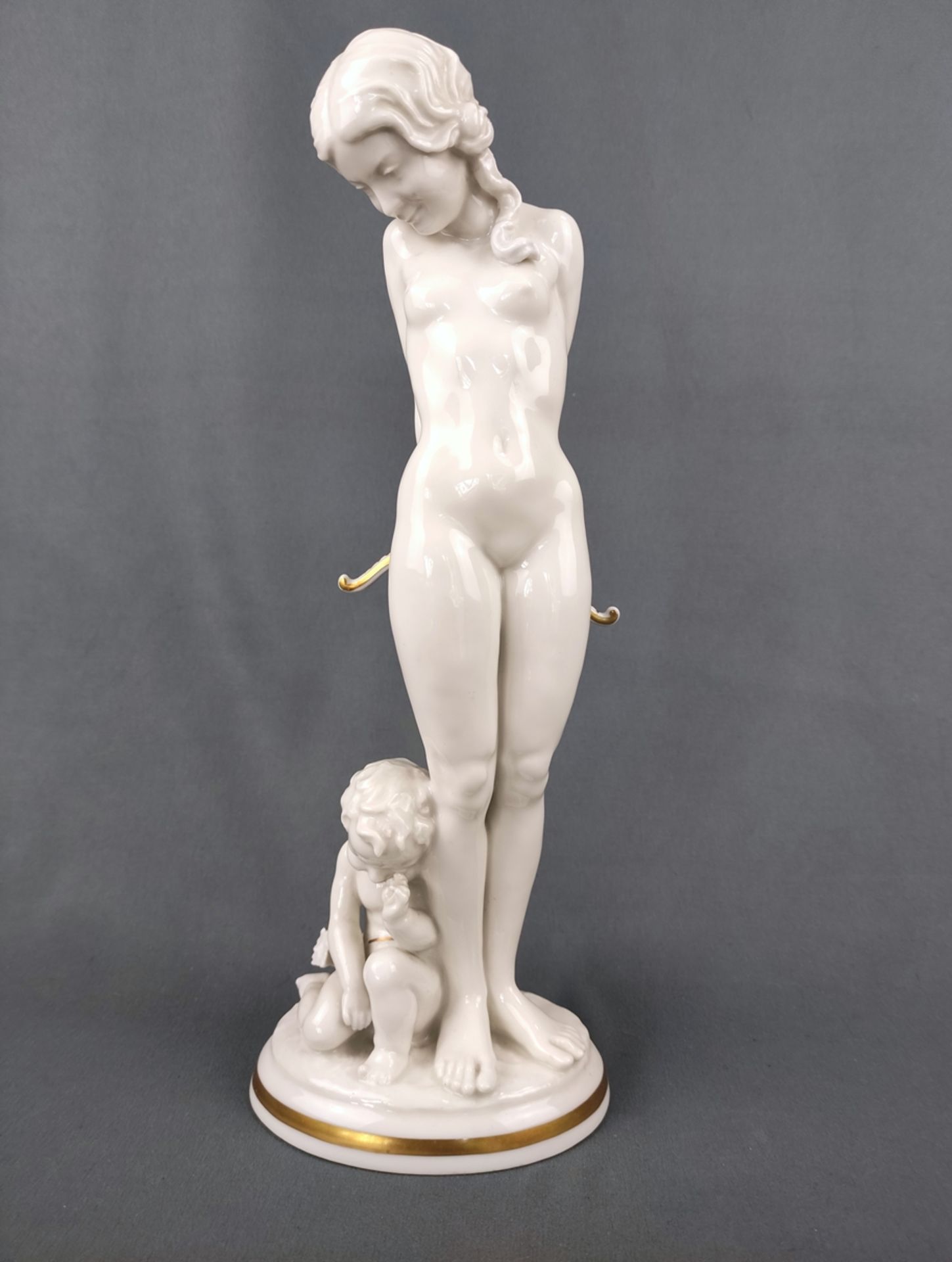 Porcelain group, "Disarmed", Hutschenreuther, art department Selb, design Carl Werner, girl nude wi