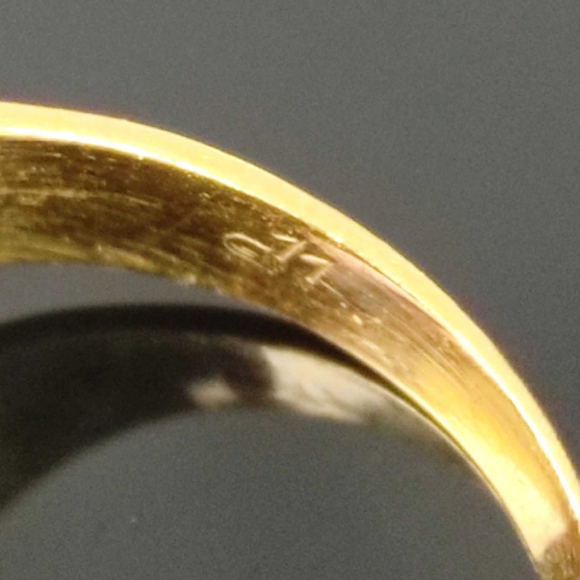 Amethyst-Ring, 585/14K Gelbgold (punziert), Gesamtgewicht 5g, mittig von Krappen eingefasster achte - Bild 4 aus 4
