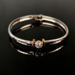 Exklusives Brillant-Armband, 750/18K Weiß-/Gelbgold, 13,33g, mittig Brillant von ca. um 0,33ct, ita