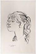 Dix, Otto (1891 Gera -1969 Singen) "Erna I", Mädchen mit hellen Haaren, Lithographie, auf BFK Rives