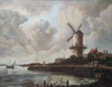 Niederländischer Landschaftsmaler (1. Hälfte 20. Jahrhundert) nach dem Gemälde "De molen bij Wijk b
