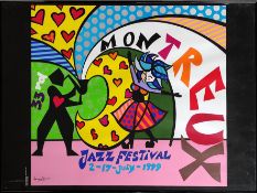Britto, Romero (1963 Recife) "Jazz Festival Montreux 1999", Farbserigraphie/Silkscreen, gedruckt vo
