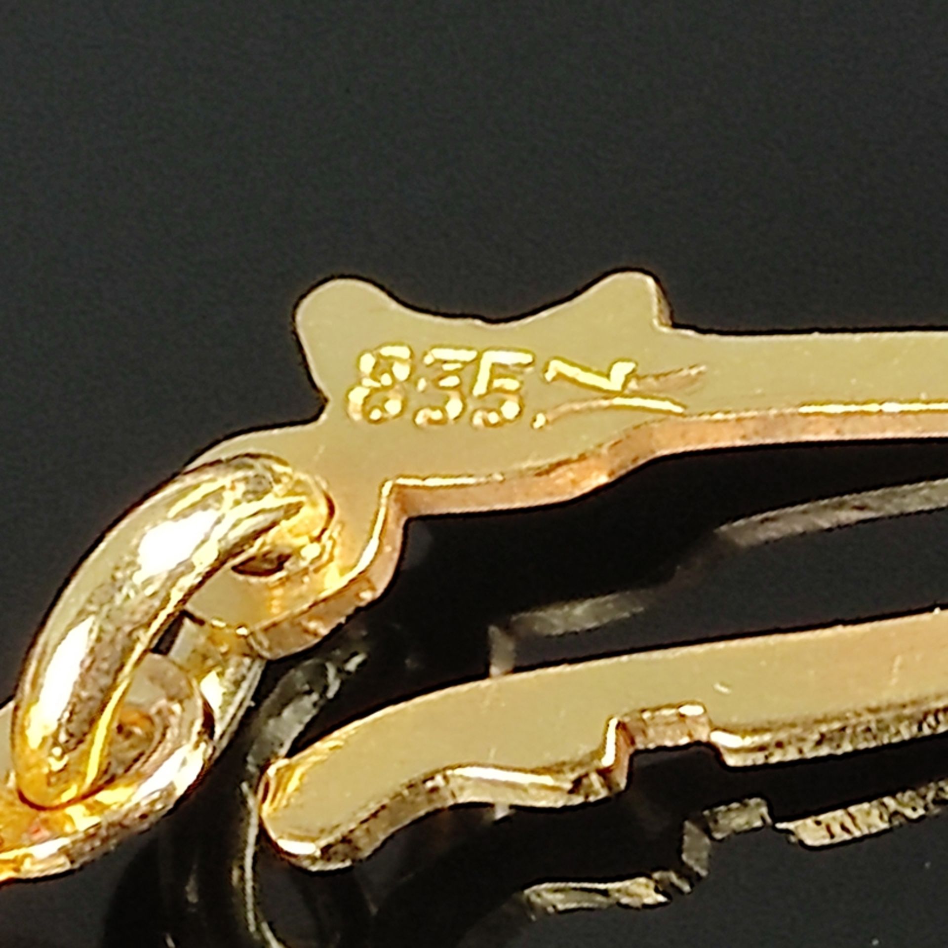 Akoya-Perlenkette mit Engelshaut-Korallen- Kugeln, Silber 835 in 585/14K Gelbgold vergoldet, 38,4 g - Bild 2 aus 2