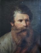 Porträtist (19. Jahrhundert) "Mann mit langem Bart", in Dreiviertelperspektive, den Kopf nach unten