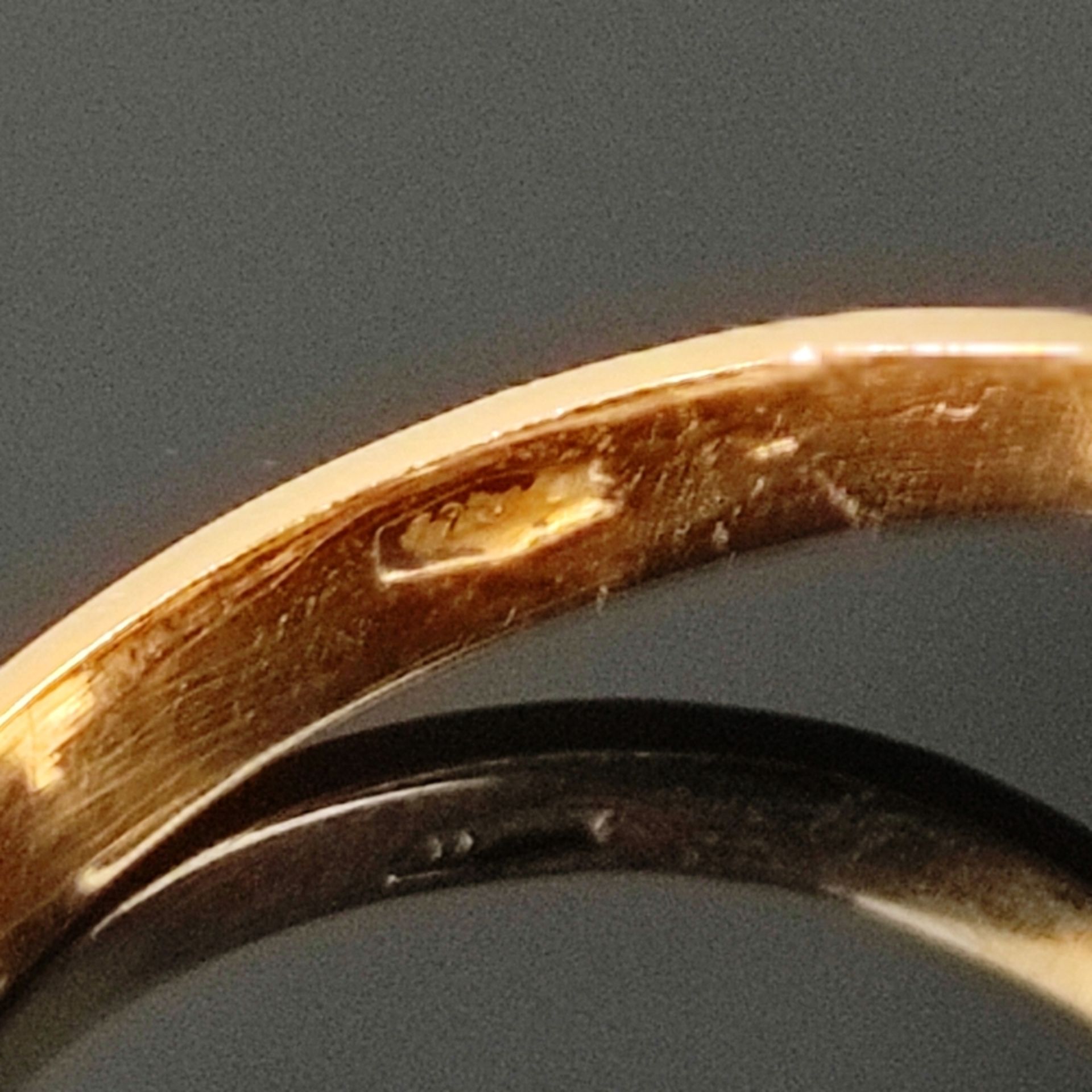 Zitrin-Ring, 750/18K Gelbgold (punziert), Gesamtgewicht 7,15g, mittig von modernen Krappen eingefas - Bild 4 aus 4