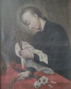 Heiligenmaler (18. / 19. Jahrhundert) "Aloisius von Gonzaga", Darstellung eines weinenden, jungen Ma