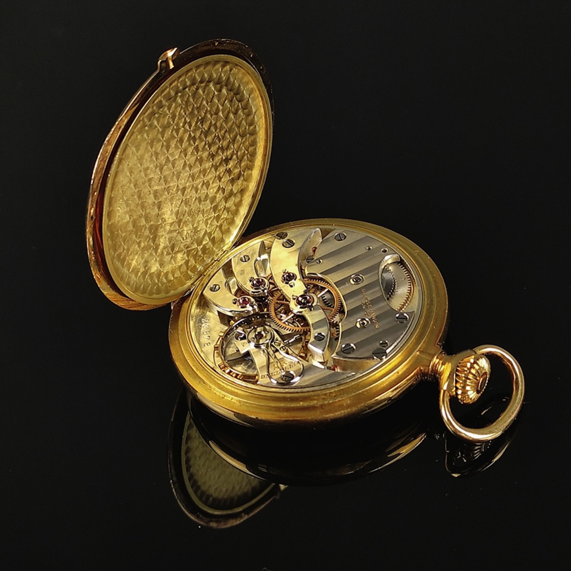 Taschenuhr, Chronomètre Ulysse Nardin Locle Suisse, 750/18K Gelbgold, Gesamtgewicht 104,3g, rundes  - Bild 3 aus 4