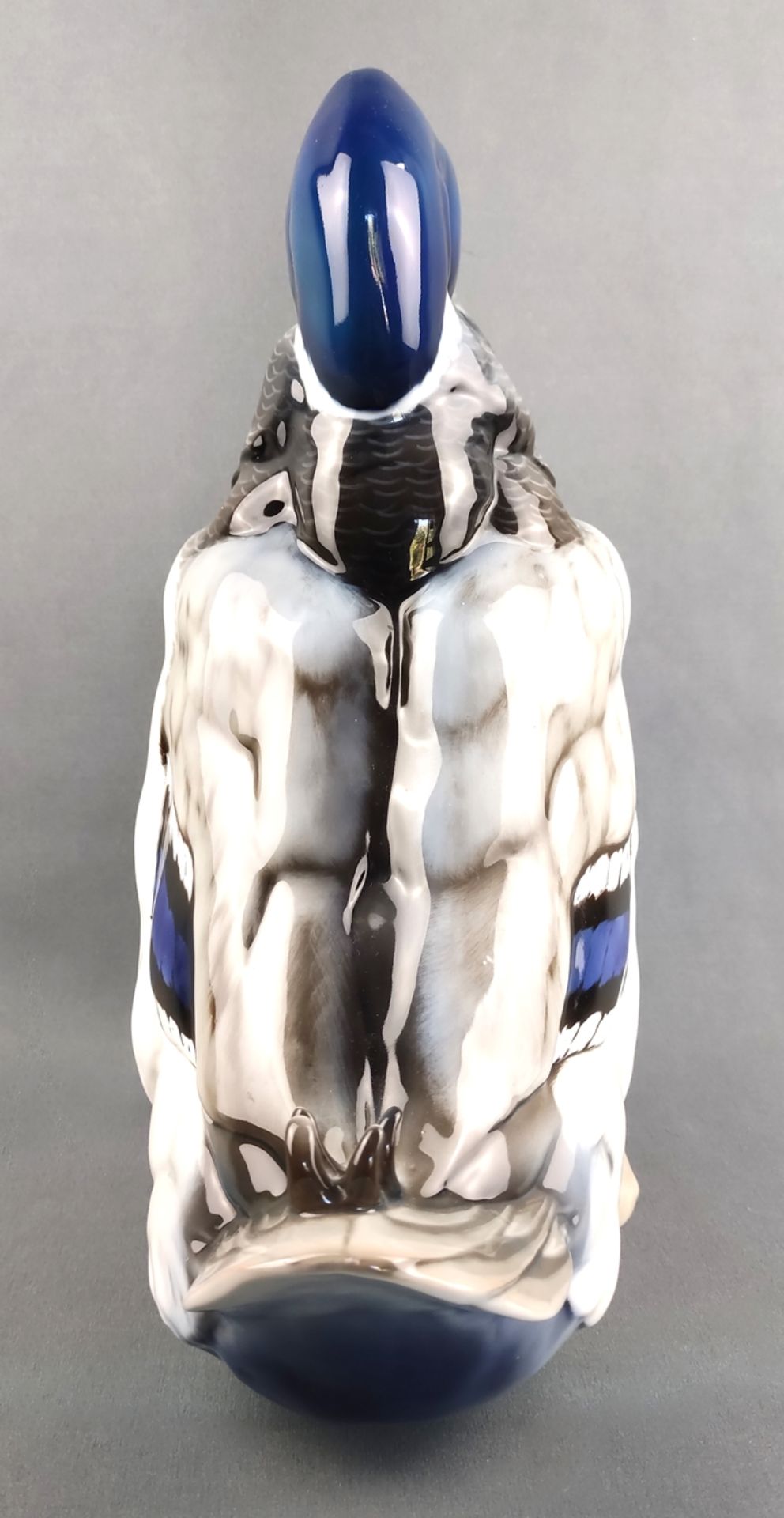Große Entenfigur, Rosenthal, Entwurf Willi Zügel, Modell K250, stehende Ente mit geneigtem Kopf, au - Bild 3 aus 5