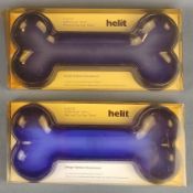 Zwei Stiftschalen "DINO" von Helit, Design Stefano Giovannoni, beide blau transluzent, in Originalv
