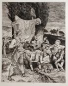 Klinger, Max (1857 Leipzig - 1920 Großjena/Naumburg) "Elend", zeigt eine geknebelte Figurengruppe v
