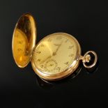 Savonette, Union S.A. Soleure, Schweiz, Taschenuhr mit Sprungdeckel, Gehäuse 585/14K Gelbgold, gest