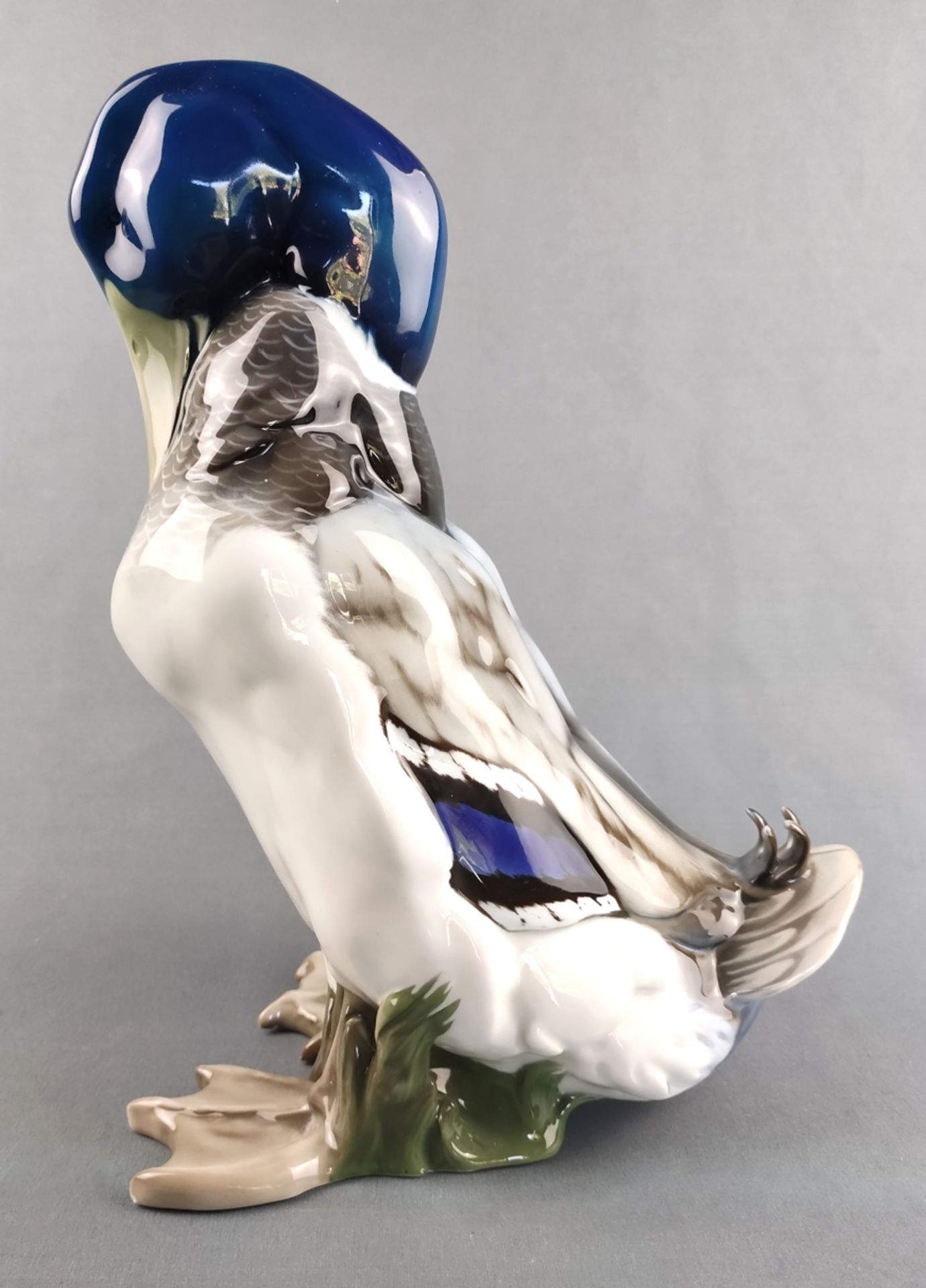 Große Entenfigur, Rosenthal, Entwurf Willi Zügel, Modell K250, stehende Ente mit geneigtem Kopf, au - Bild 2 aus 5