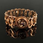 Antikes Armband, Biedermeier, 19. Jahrhundert, 333/8K Rotgold (getestet), 12,9g, mittig rundes Elem