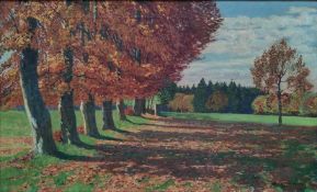 Lietzmann, Hans (1872 Berlin - 1955 Nago-Torbole, Italien) "Herbstlandschaft", sonniger Tag mit her