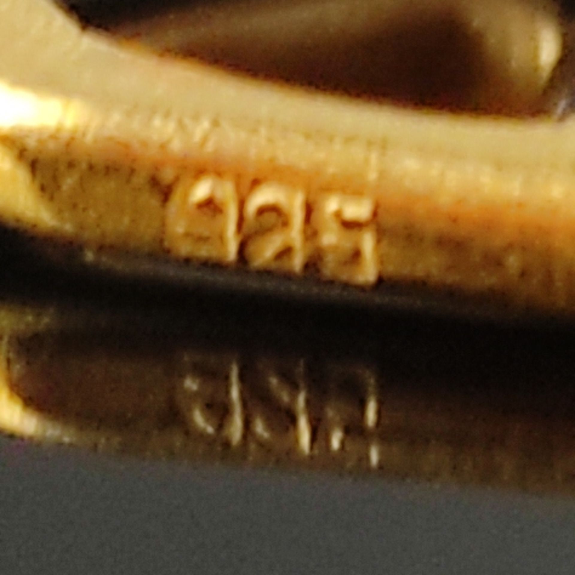 Korallenohrringe, Silber 925 in 585/14K Gelbgold vergoldet, Klapp-Ohrbügel mit ovalen Abhängungen g - Bild 3 aus 3