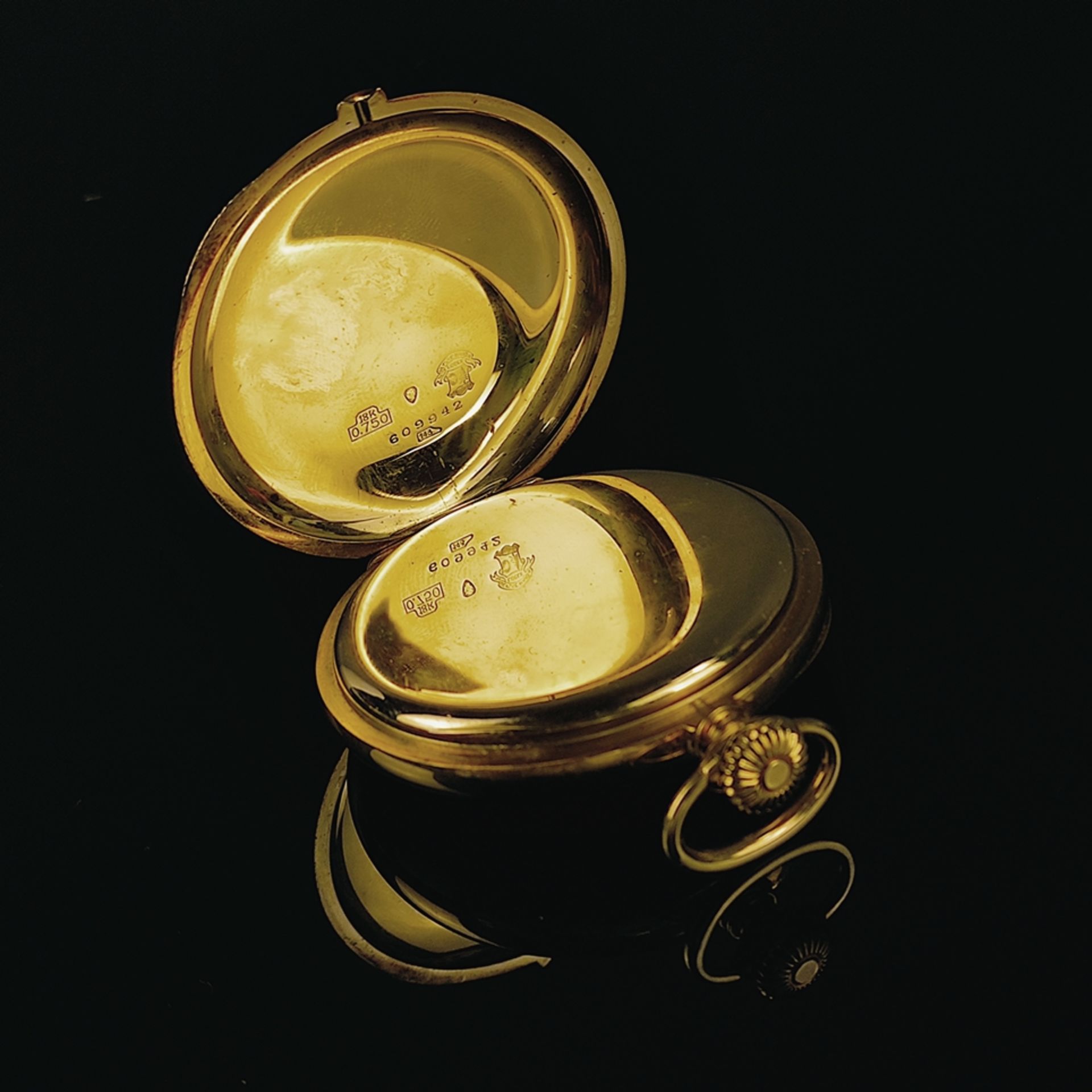 Taschenuhr, Chronomètre Ulysse Nardin Locle Suisse, 750/18K Gelbgold, Gesamtgewicht 104,3g, rundes  - Bild 4 aus 4