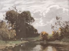 Willroider, Ludwig (1845 Kärnten -1910 Bernried am Starnberger See) "Flusslauf am Waldesrand", mit 