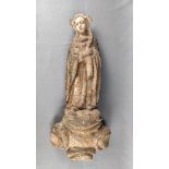 Heiligenfigur, Märtyrerin, 18./19. Jahrhundert, wohl Bayern, dreiviertelrund geschnitzt, Fassungsre