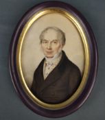 Lüderitz, Johann Renatus (c. 1780-?) zugeschrieben, "Porträt" eines adrett gekleideten Herren, Mini