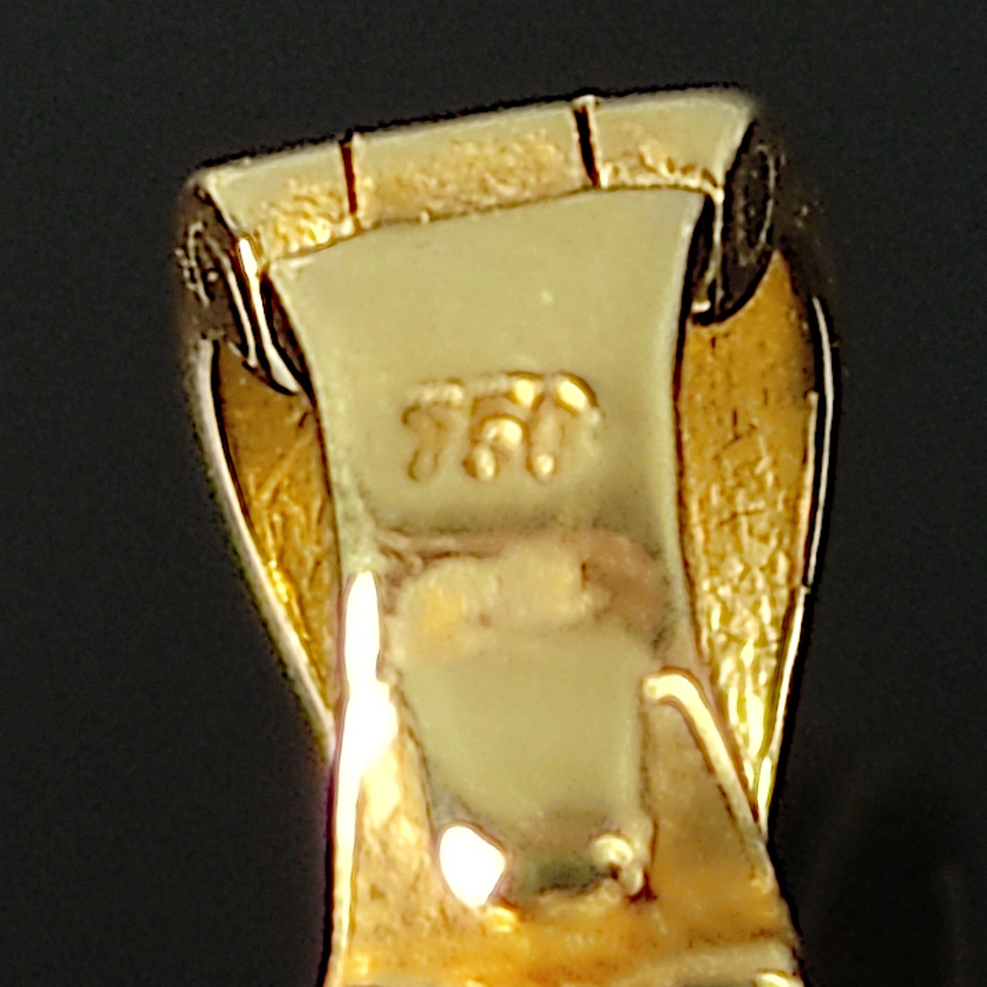 Morganit-Gold-Anhänger, 750/18K Gelbgold (punziert), Gesamtgewicht 6,44g, mittig rosa facettierter  - Bild 3 aus 3