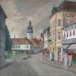 Siekiersky, Alfred Friedrich (1911 Durlach - 1991 Karlsruhe) "Durlach Haupt-Pfinztalstrasse", Öl au