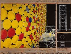 Christo (1935 Gabrowo - 2020 New York) "The Wall (1999)", Offset-Druck, unten rechts signiert, 60x7