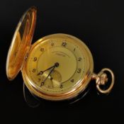 Taschenuhr/ Savonette Glashütte Lange, im Original-Etui und mit Original-Garantieschein, 585/14K Ge