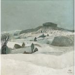 Siekiersky, Alfred Friedrich (1911 Durlach - 1991 Karlsruhe) "Hopfenberg im Winter", oil on canvas,