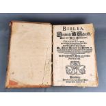 Antique Lüneburg "Biblia Germanica", with numerous woodcuts, 1708, illustrated title page: "Biblia,