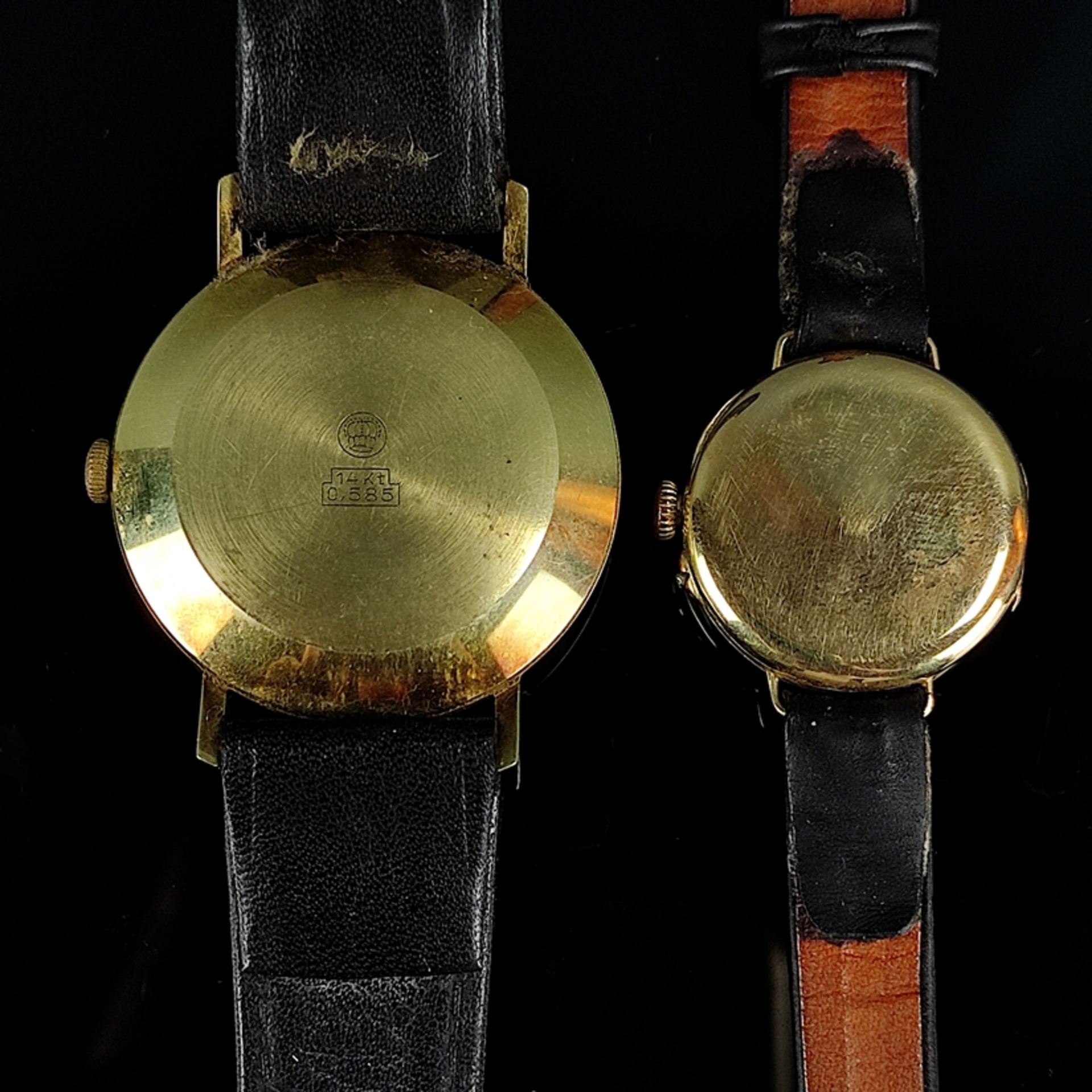 Two wristwatches, consisting of Anker automatic, round dial, diameter without crown 34mm, case 585/ - Image 3 of 4