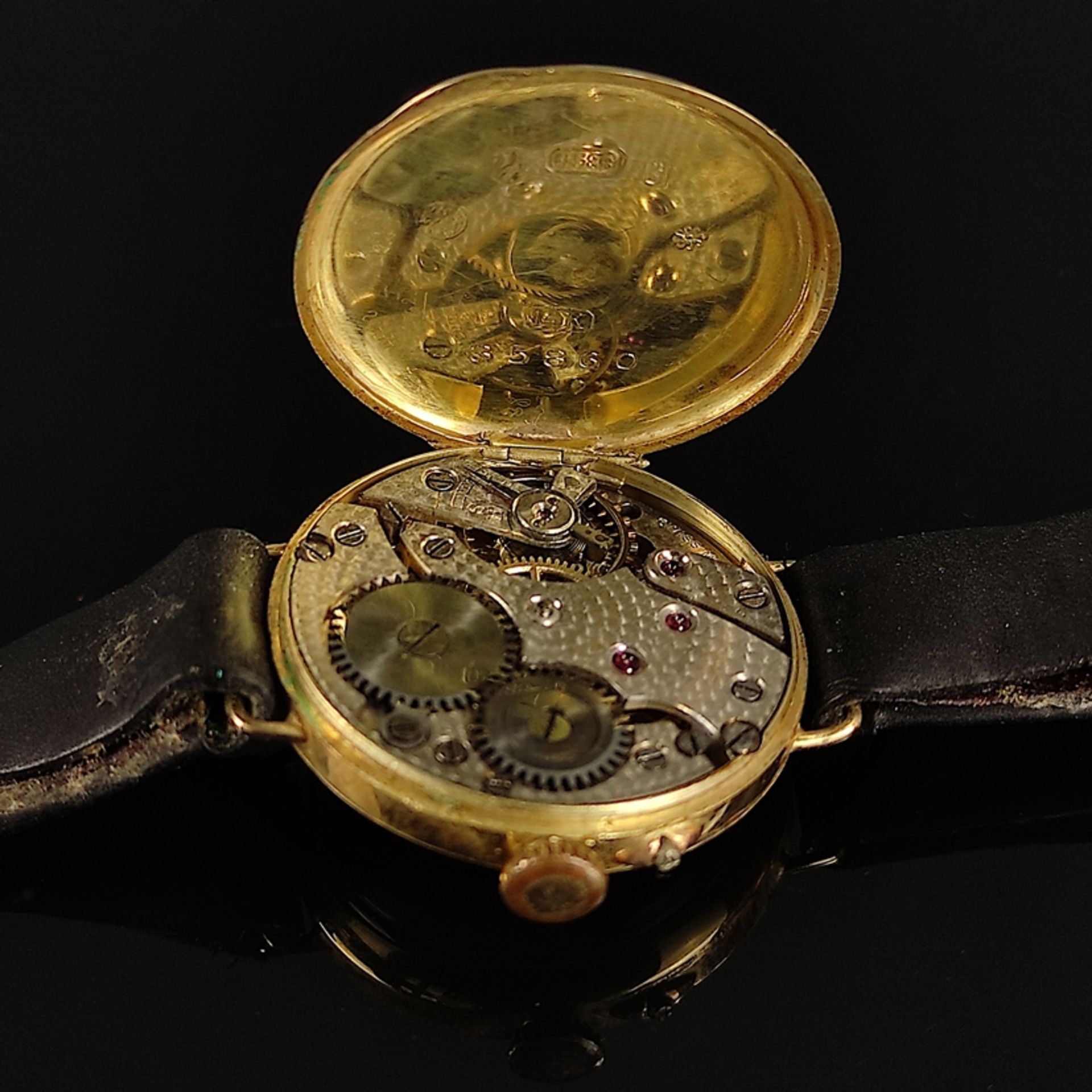 Two wristwatches, consisting of Anker automatic, round dial, diameter without crown 34mm, case 585/ - Image 4 of 4