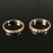 Zwei Brillant-Ringe, 750/18K Weißgold (punziert), Gesamtgewicht 6,9g, einer besetzt mit 10 kleinen 