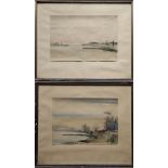 Matysiak, Walter (1915 Schweidnitz - 1985 Konstanz) "Seeblicke", two watercolours, both with views 