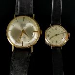 Two wristwatches, consisting of Anker automatic, round dial, diameter without crown 34mm, case 585/