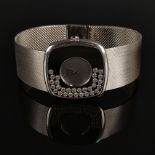 Armbanduhr, Chopard, Happy Diamonds mit 30 Diamanten, Referenz 2106, quadratisches Gehäuse mit abge