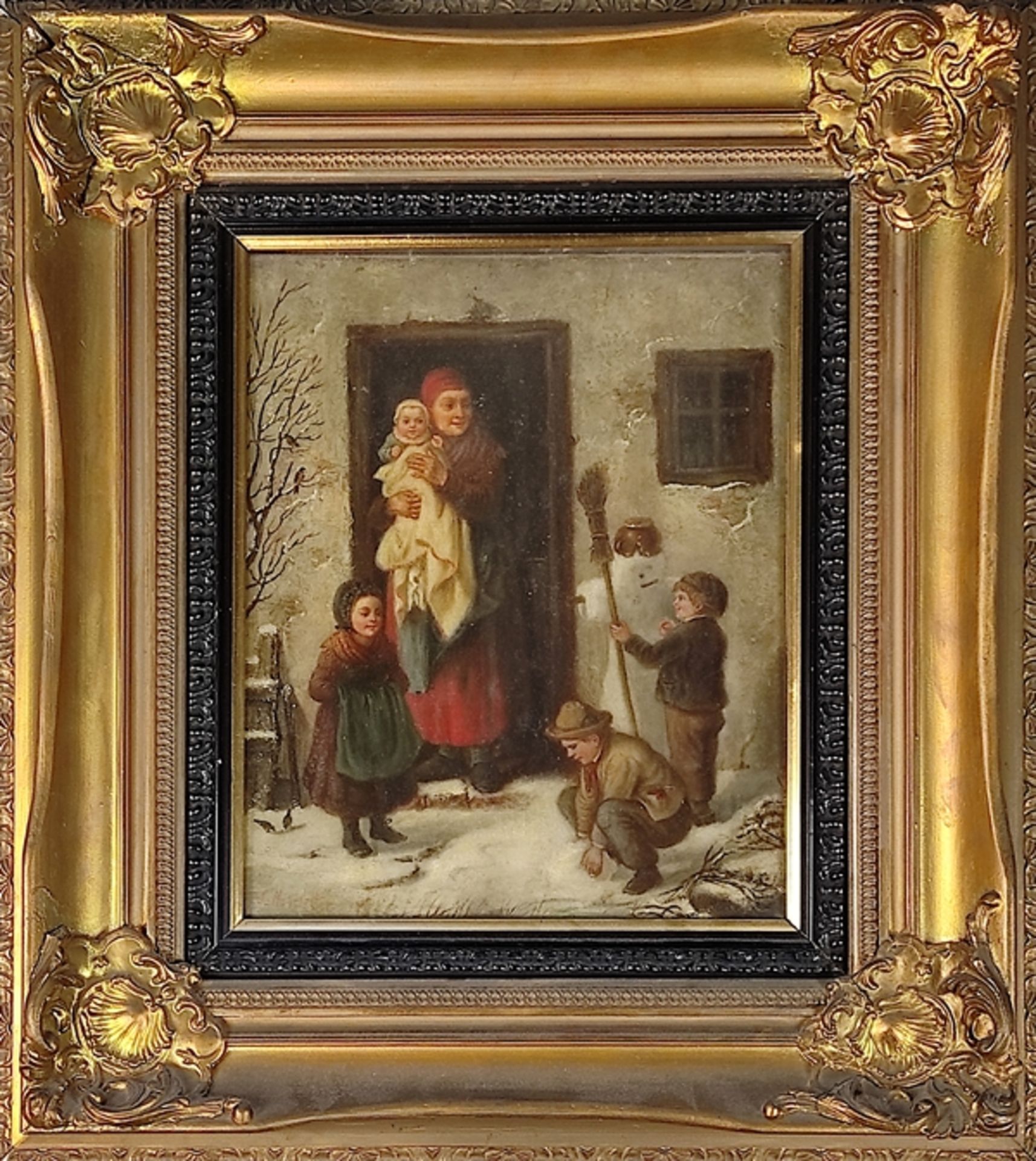 Neustätter, Louis / Ludwig (1829 Munich - 1899 Tutzing) "Schneevergnügen", children playing in the  - Image 2 of 4