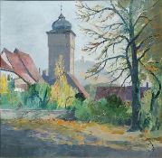 Siekiersky, Alfred Friedrich (1911 Durlach - 1991 Karlsruhe) "Herbst am Basler Tor in Durlach", Öl 