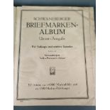 Großes Konvolut Briefmarken, anbei Schwaneberger-Briefmarken-Album, Union-Ausgabe, teilweise gefüll