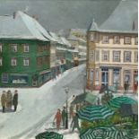 Siekiersky, Alfred Friedrich (1911 Durlach - 1991 Karlsruhe) "Marktplatz Durchlach im Winter", Öl a