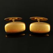 Paar Manschettenknöpfe, 333/8K Gelbgold (punziert), 4,4g, Maße Schauseite 20x11mm