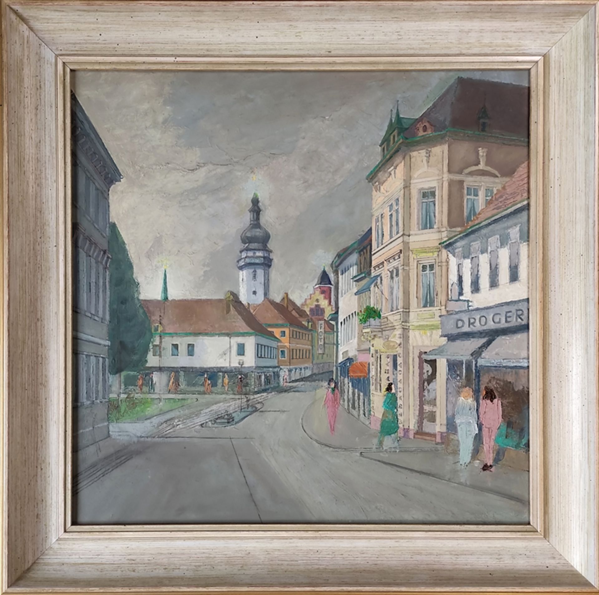 Siekiersky, Alfred Friedrich (1911 Durlach - 1991 Karlsruhe) "Durlach Haupt-Pfinztalstrasse", Öl au - Bild 2 aus 4