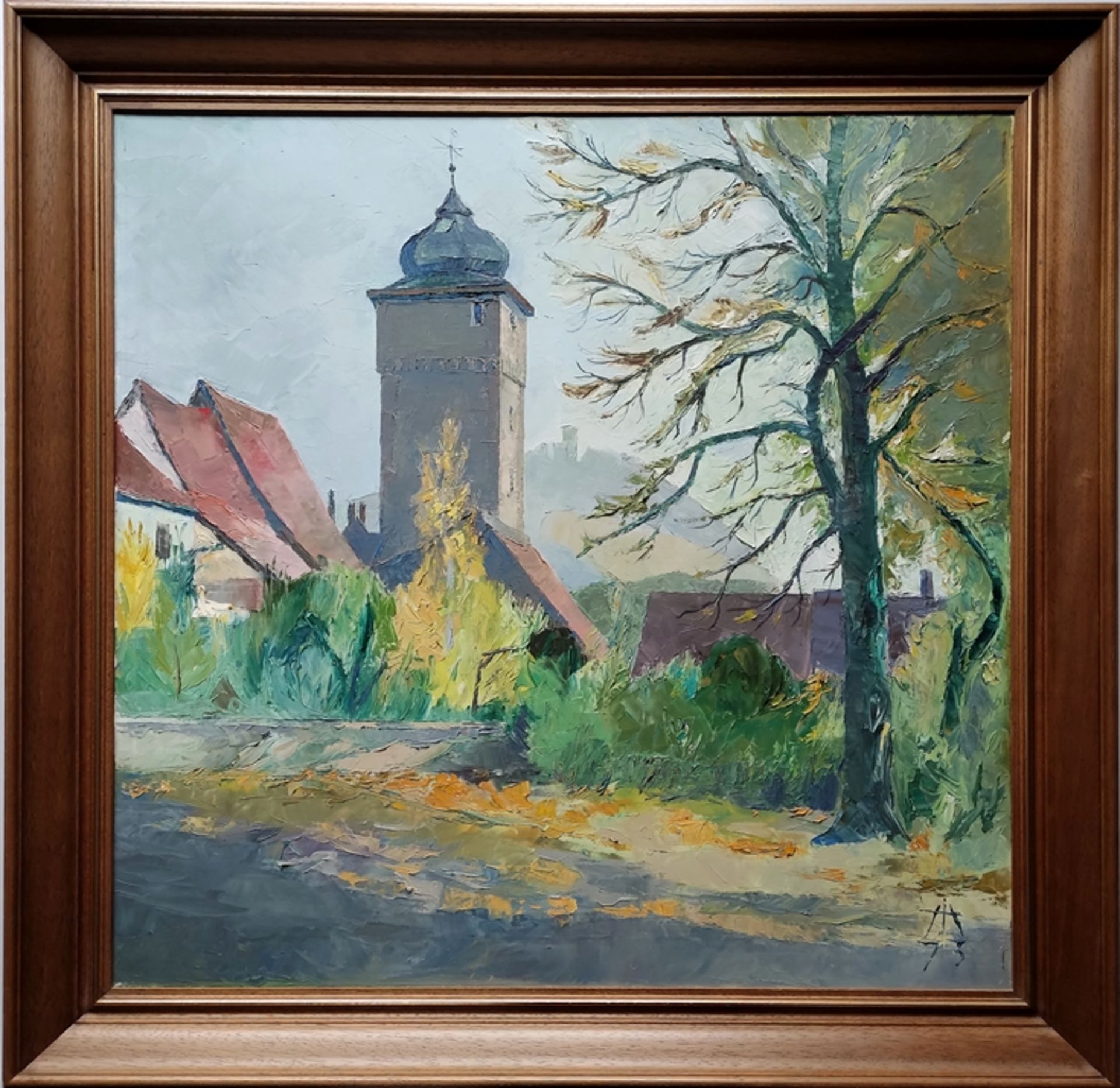Siekiersky, Alfred Friedrich (1911 Durlach - 1991 Karlsruhe) "Herbst am Basler Tor in Durlach", Öl  - Bild 2 aus 4