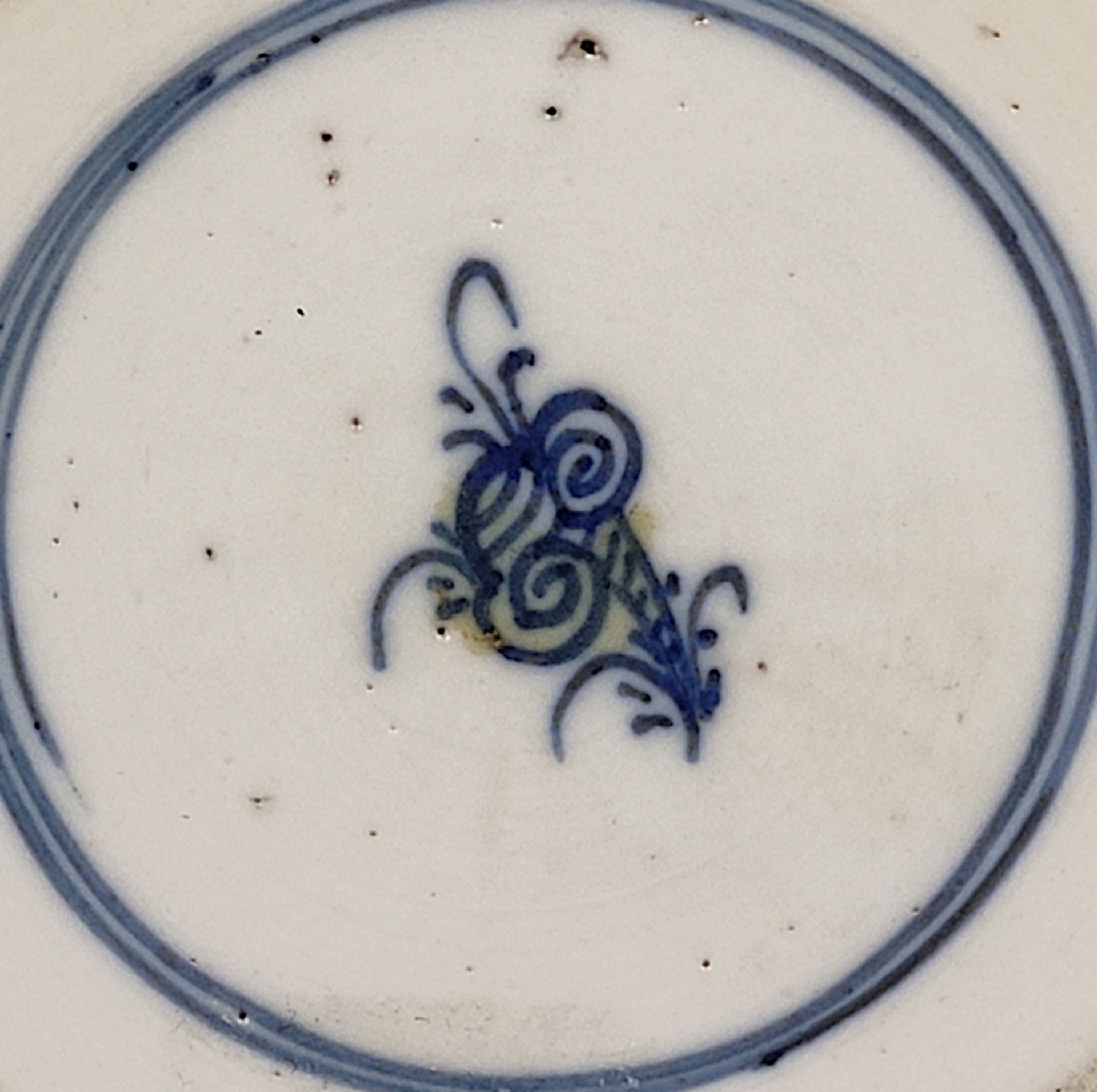 Vase, China, "gu"-förmig, aufwendig bemalt in kobaltblauer Unterglasur-Malerei mit Blättern und sti - Bild 5 aus 5