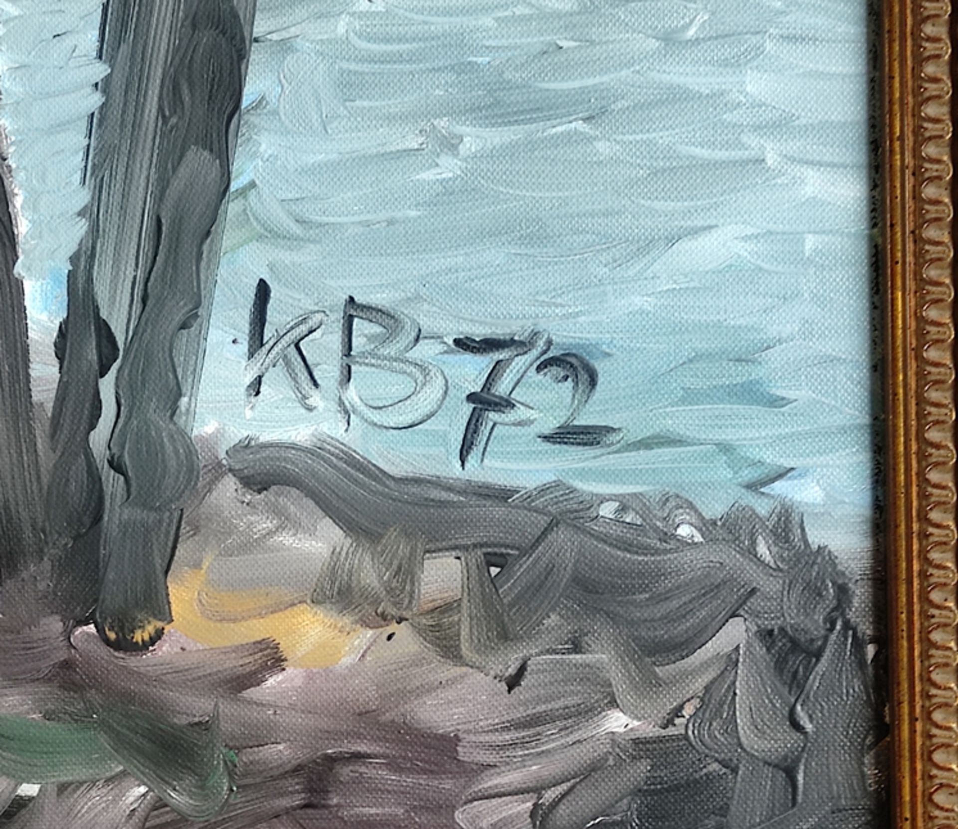 Bäuerle, Klaus (1943 Konstanz) "Bodensee", Seeausblickblick, Öl auf Leinwand, rechts unten monogram - Bild 3 aus 4