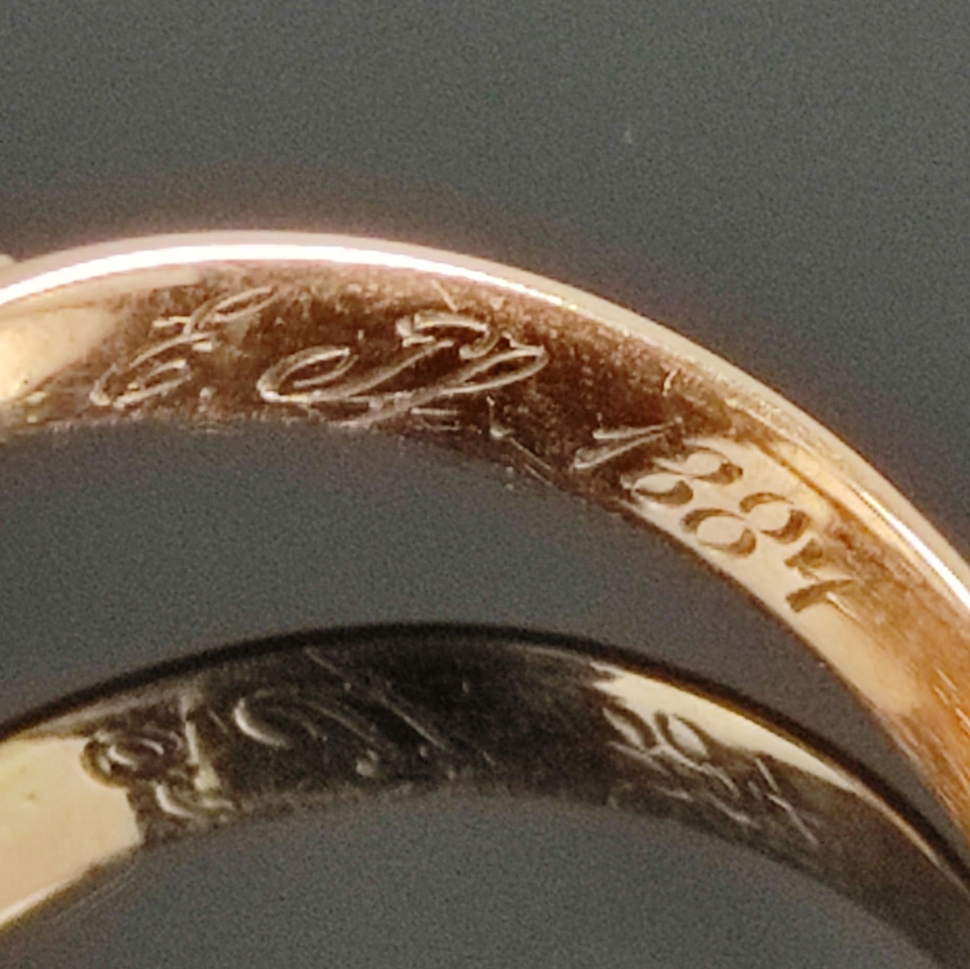 Antiker Zitrin-Ring, 19. Jahrhundert, 585/14K Gelbgold (getestet), Gesamtgewicht 4,74g, mittig oval - Bild 3 aus 3