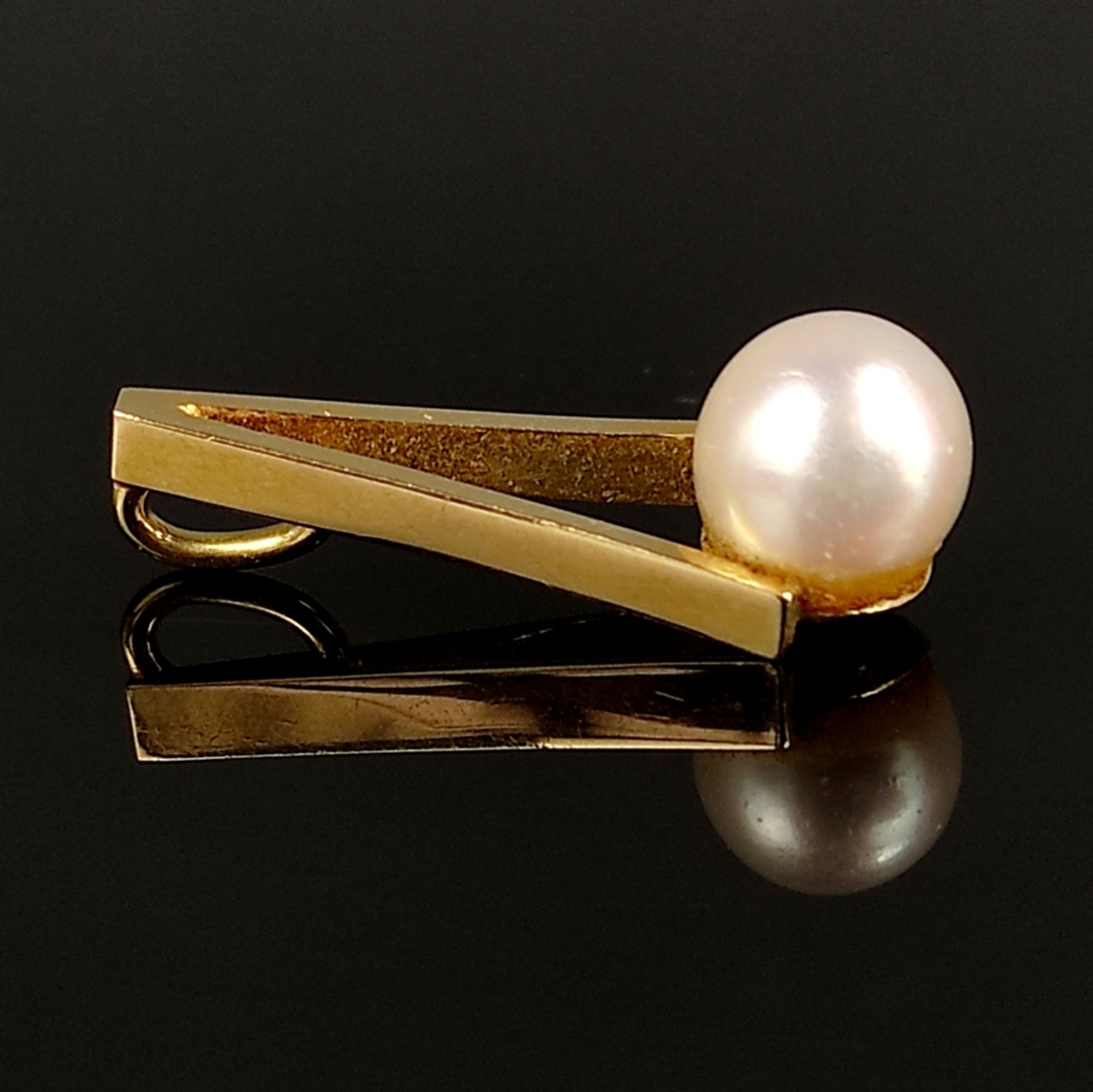 Perlen-Lot, 2 Teile, bestehend aus Ring, 585/14K Gelbgold (punziert), 4g, mittig Perle von einem Du - Bild 2 aus 5